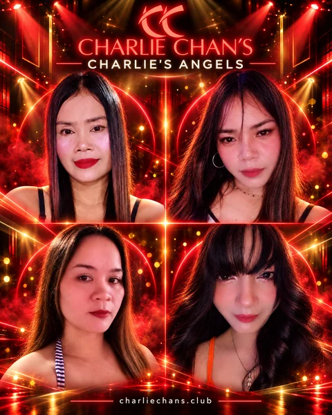 Charlie's Angels with red gold nightclub lighting
