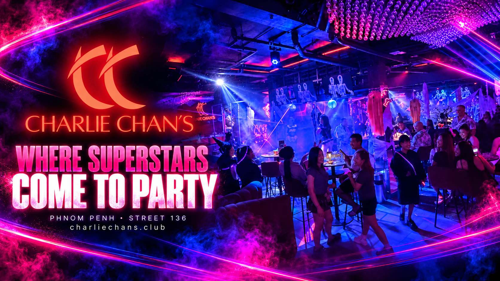 Charlie Chan's — Where Superstars Come to Party, Phnom Penh, Street 136
